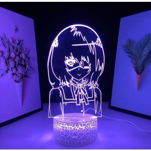 Misaki Mei Another Anime Figure 16 Colors Remote 3D LED Night Light for Child Bedroom Decor Birthday Gift Nightlight 3D Lamp