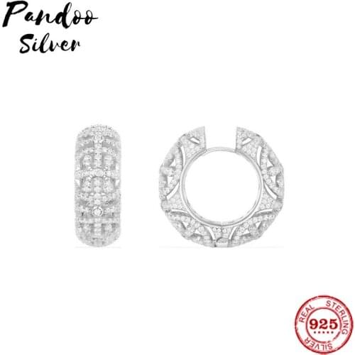 Fashion Charm Sterling Silver Original 1:1 Replica,Silver Mandala Hoop Luxury Earrings Jewelry Gift Suitable For Female