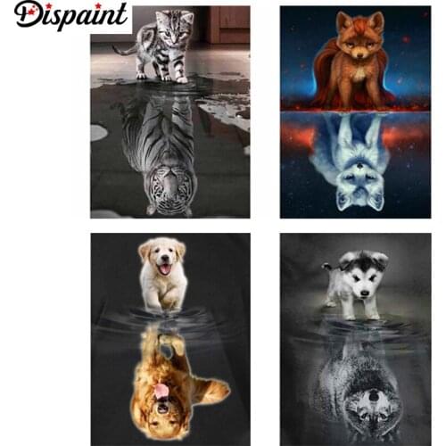 Dispaint Full Square/Round Drill 5D DIY Diamond Painting "Animal dog scenery" 3D Embroidery Cross Stitch 5D Home Decor Gift