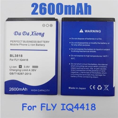 New 2600mAh BL3818 Li-ion Phone Battery For FLY IQ4418 Battery