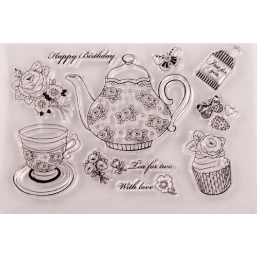 Clear Stamps And Dies Cup Transparent Clear Stamps Metal Cutting Dies For DIY Scrapbooking Embossing Template