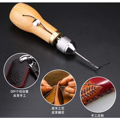 Leather leather hand sewing machine sewing machine manual DIY leather art leather sewing thread awl