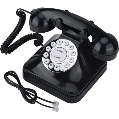 Retro Vintage Antique Telephone Landline Home Office Desktop Phone Retro Wired Landline Phone Telephone Black