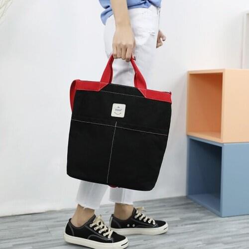 Women Zipper Shoulder Bag Cotton Canvas Handbag Casual Tote Female Eco Crossbody Bag Ladies Vintage Messenger Bags