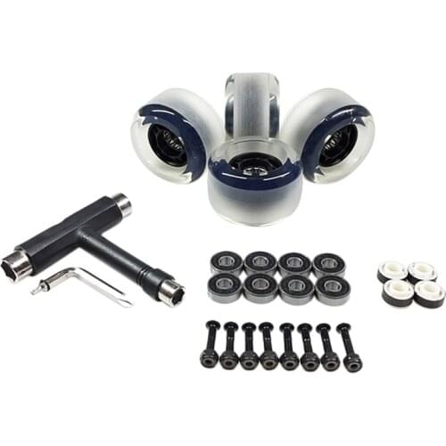 4Pcs Light Up Roller Skate Wheels Luminous Skate Wheels With Bearings T Tool Skateboards Accessories