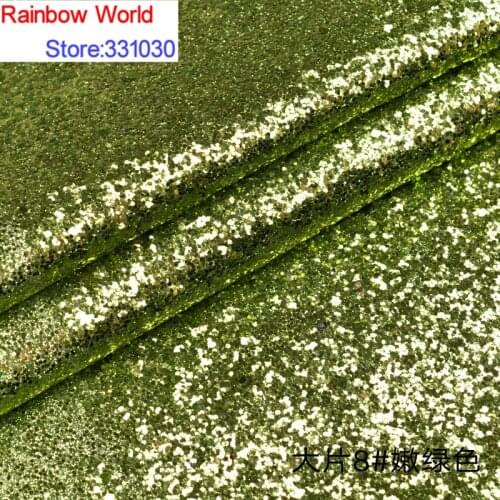 8# light green Thick Shiny Vinilic Sequin PU Leather fabric with paillette for DIY wedding decotate KTV hotel Garment(100*138cm)