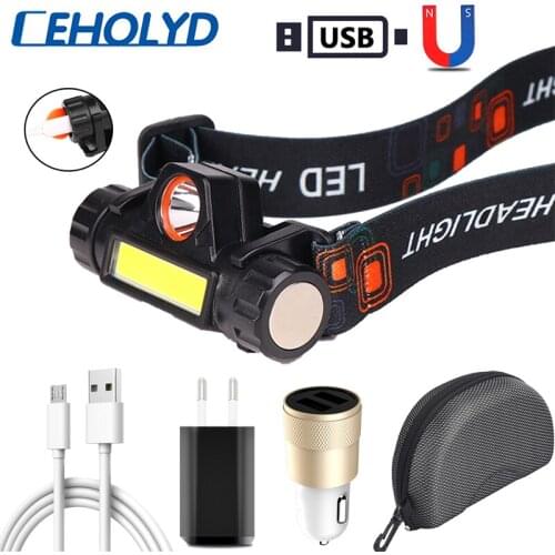 CEHOLYD Sensor LED Headlamp XP-G Q5 Built-in 18650 Battery Headlight COB Light Fishing Hunting Waterproof Head Lamp Flashlight
