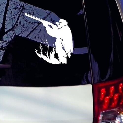 Funny Car Sticker Hunter Hunting Car Sticker Accessories Decal Cover Scratches Waterproof Pvc 12cm X 13.7cm