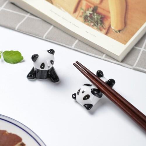 1Pcs Chopstick Rack Ceramics Panda Chopstick Support Chopstick Rack Ceramics Crafts For Home Kitchen Decoration