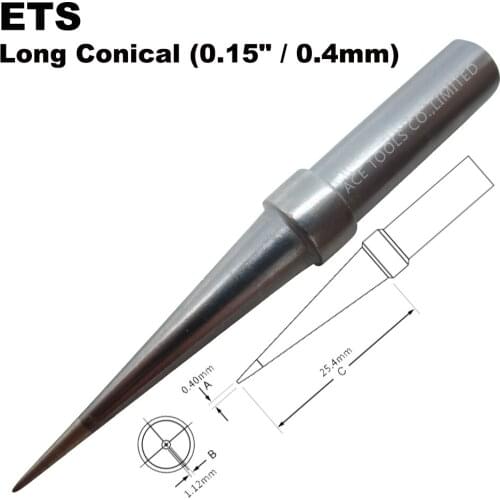 10 PCS ETS Soldering Tips Conical 0.4mm Fit WELLER WES51 WES50 WESD51 WE1010NA WE1010EU PES51 PES50 LR21 LR20 Handle Iron Bit