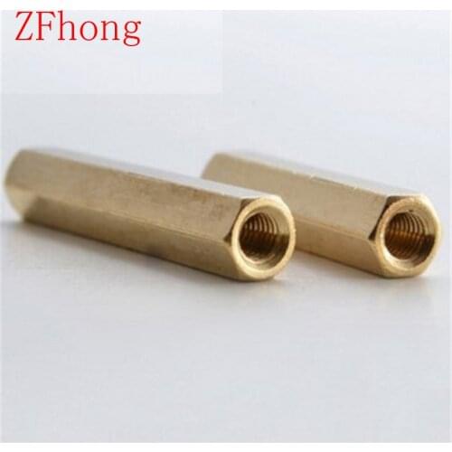 100pcs m3 brass spacer M3*5/6/7/8/10/11/12/14/15/16/18/20/25/30 Female To Female Brass Hex Standoff