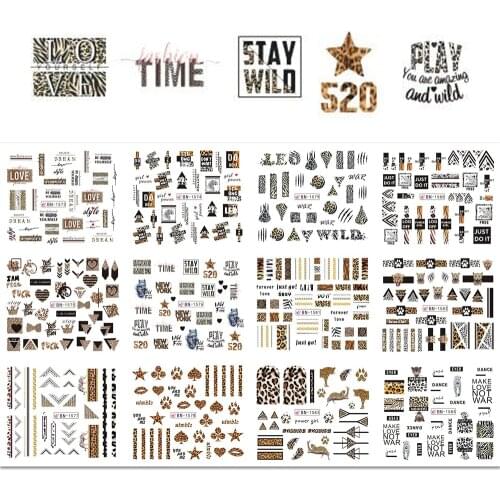 12pcs Mix Black Flower Nail Art Sticker Decals Hollow Floral Butterfly Water Transfer Slider Manicure Decoration