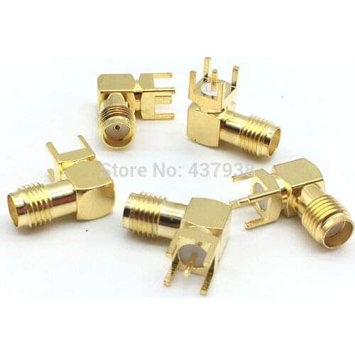 2/5/10pcs SMA female Thru Hole plug Right Angle 90 DEGREE ( SMA-KWE ) PCB Mount connector RF adapter