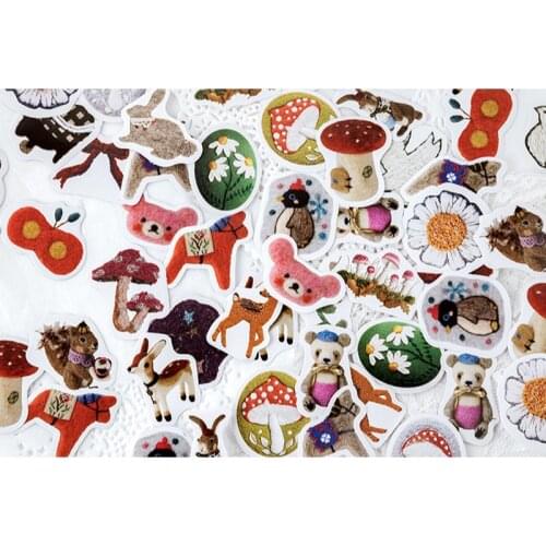 20packs/lot Creative Lovely Felt Handicraft Museum Label Stickers Adhesive Scrapbooking DIY Stickers Wholesale Free Shipping