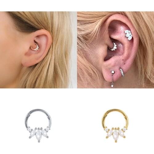 925 Sterling Silver Earrings For Women Piercing Earring Girls Fine Jewelry Joyero Zircon Ear Bone Hoop Earing Pendientes Aretes