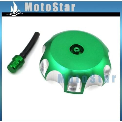 CNC Aluminum Green Fuel Tank Cap Cover With Vent Valve For Kawasaki KLX450R Dirt Bike Motorcycle 2007 - 2015 Motocross