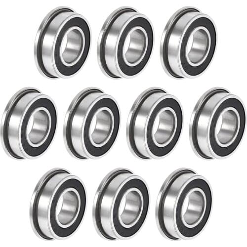 Uxcell F688-2RS Flanged Ball Bearing 8x16x5mm Double Sealed Chrome Steel Bearing 10pcs