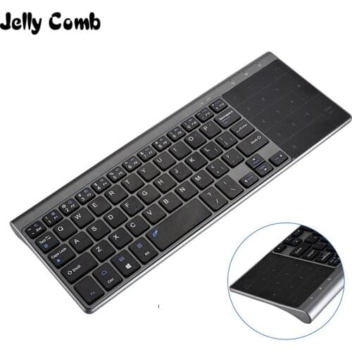 Jelly Comb Wireless Keyboard with Number Touchpad for Notebook PC Smart TV YR Thin USB Wireless Mini Keyboard Spanish Russian