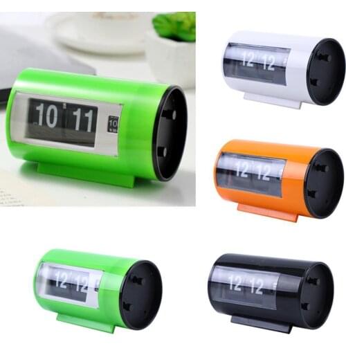 Digital Retro Table Alarm Clock Auto Flip Desk Clock 12 Hours AM/ PM Format Display Timepiece Desk Clock Flip Page Turning Clock