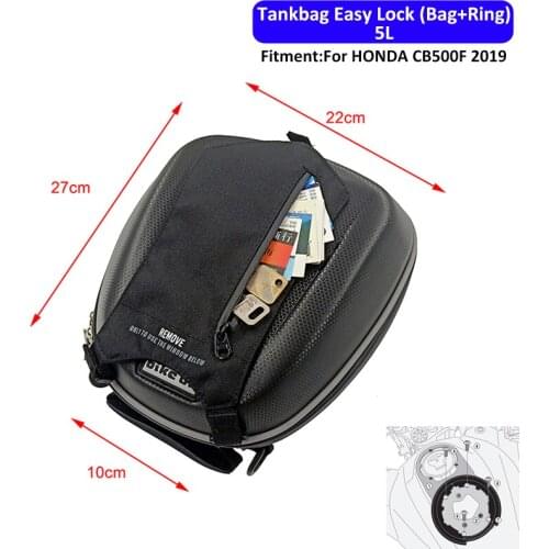 For Honda CB500X CB 500 X CB500X ABS 2019-2020 Tankbag Easy Lock Fuel Tank Bag Quick release Tanklock 5L Waterproof