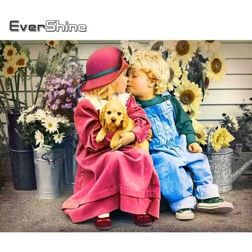 Evershine 5D DIY Diamond Embroidery Kid Diamond Painting Couple Mosaic Sale Portrait Full Square Drill Rhinestone Picture Art