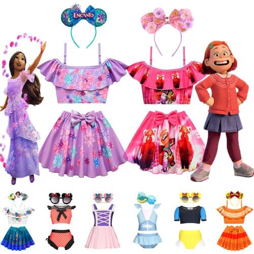 Girl Princess Summer Swimwear Anna Elsa Little Mermaid Beachwear Children Bikini Swimsuit Kids Holiday Outfits