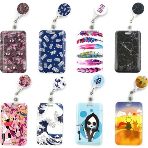 Fashion Women Card Holder Lanyards Colorful Retractable Badge Reel Nurse Doctor Student Exhibition ID Cards Clips Badge Holder
