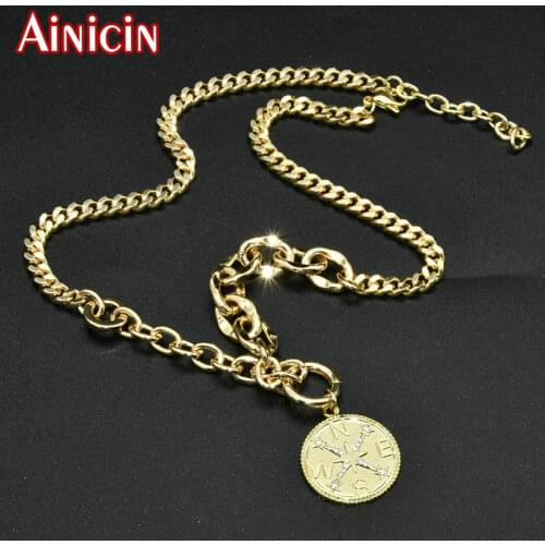 New Arrival Handmade Gold Plating Copper Chain Compass Insect Pendant Necklace Fashion Summer Beach Necklace 50cm Length