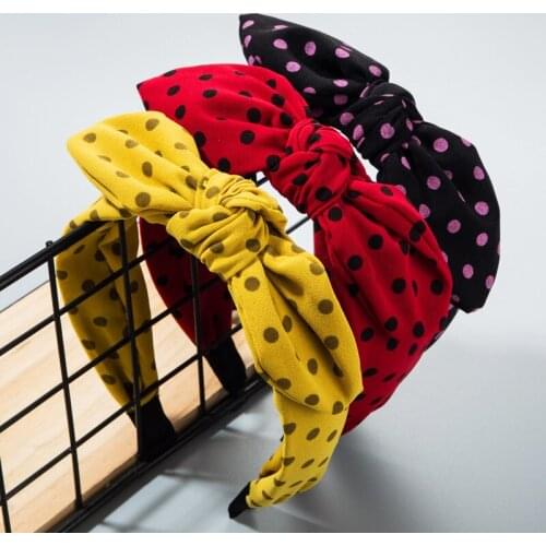 New Korean Bow Knot Rabbit Ear Wide-brimmed Cloth Art Womens Hair Bands Exquisite Girls Head Bands Hair Accessories