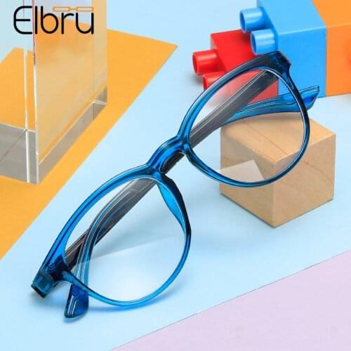 Elbru Kid Anti-blue Light Plain Glasses Children Ultralight Glasses Frame Student Clear Lens Computer Goggles For Boys And Girls