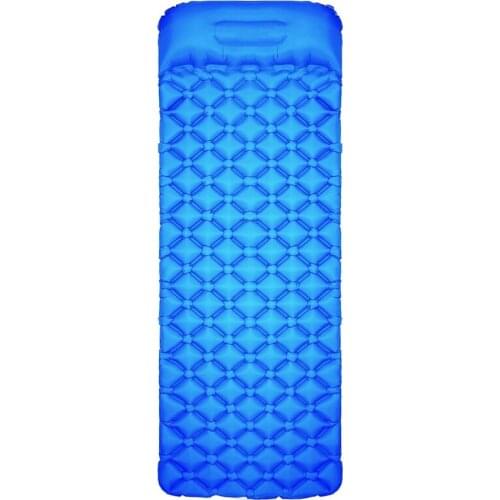 Single Camping Pad with Pillow Lightweight Compact Air Pad Lightweight Portable Air Mattress for Tent Backpacking Blue