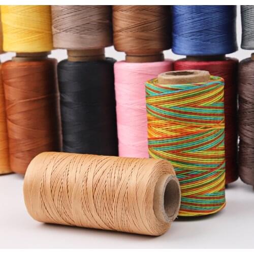 50M 150D 0.8Mm Flat Waxed Sewing Line Thickness Waxed Thread For Leather Waxed Cord For Leather Craft Hand Stitching Thread