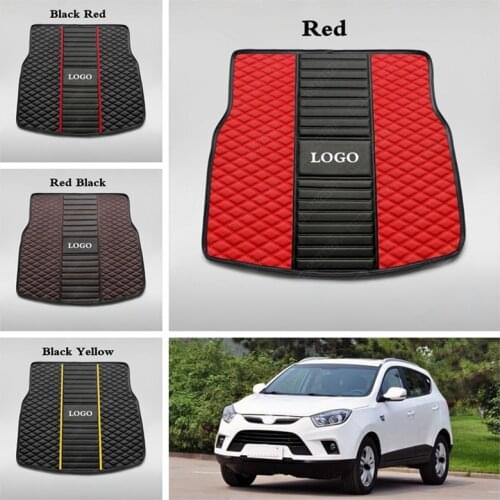 Custom Car Trunk Mats for JAC S2 S3 T5 Rein13 S5 Faux S5 Luxury Leather Auto Car Accessories All Weather Cargo Liners Boot Pads