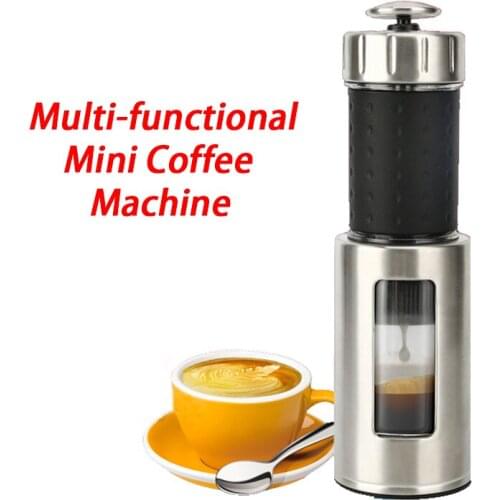 Portable Mini Coffee Machine Manual Italian Ice Drop Milk Foam Multi-Functional Coffee Grinder Espresso Coffee Maker 80ml