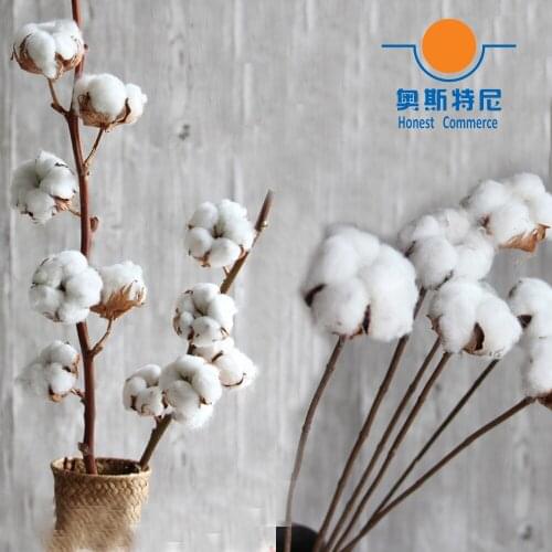 Dried artificial flower bouquets dried cotton branch flower bouquets bunches made by natural material
