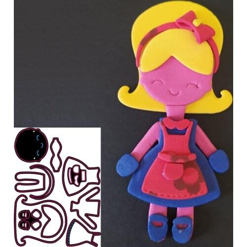 Troqueles de corte de METAL para construir una niña bebé sonrisa niños bowknot collage manualidades de papel de álbum de recorte