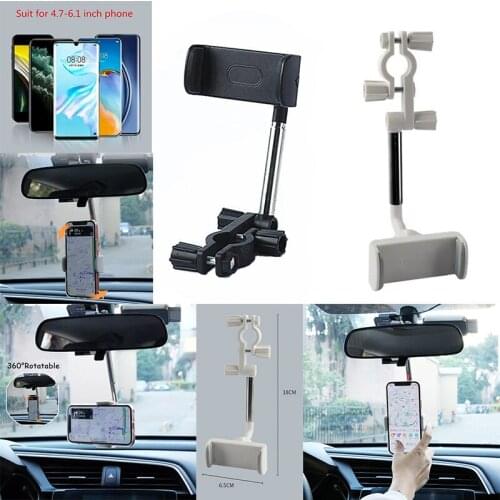 Universal 360 Degree Car Rearview Mirror Mount Stand Holder Cradle for Cell Phone GPS Car Rear View Mirror Adjustable Holder