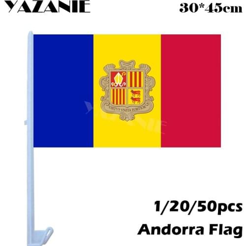 YAZANIE 30*45cm 1/20/50pcs Andorra Window Car Flags and Banners World Countries Decorative Outdoor Flags Flying Custom Flag