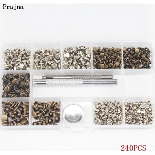 Prajna Leather Scrap-booking Accessories 240 Sets Double-sided Rivet Buckle Pure Copper Riveting Set By Tool Mixing Color Eyelet
