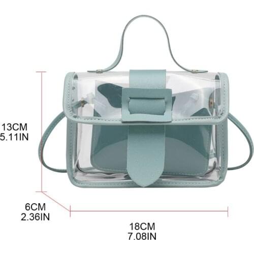 Women Transparent Small Handbag Shoulder Bag Summer Beach Purse Crossbody Tote 20CA