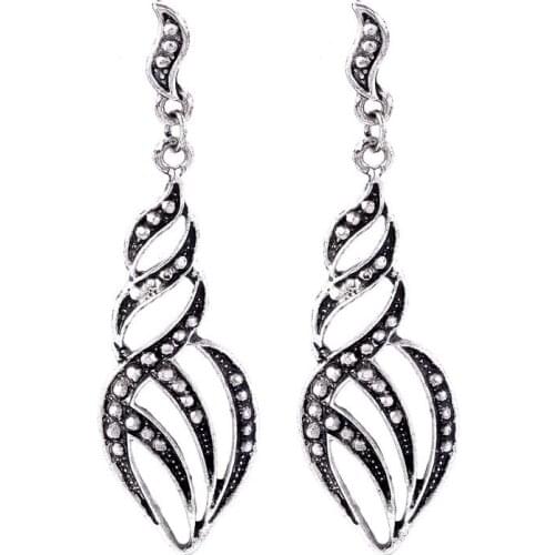 LOVBEAFAS Vintage Drop Long Antique Silver Plated Conch Earrings For Women Ethnic Beach Jewelry Earings Fashion Jewelry