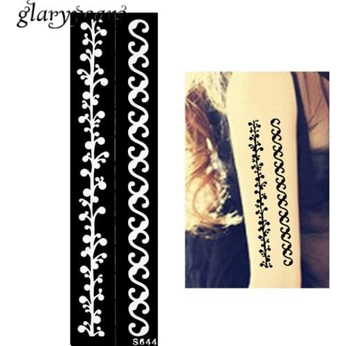 1 Piece Women Waist Arm Body Art Paint Tattoo Henna Stencil Strip Pattern Design Health Hollow Tattoo Template Summer Style S644
