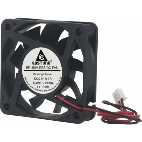 10 Pieces Gdstime DC 24V 2Pin 6015 Brushless Cooling Fan 60mm x 15mm 6cm Computer Case Radiator 60x60x15mm