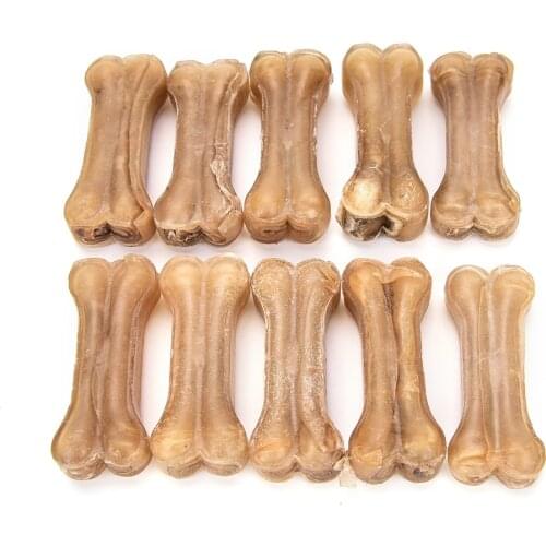 10Pcs/Lot Crystal Leather Pressing Bone Chews Snack Food Treats Dogs Bones For Pet Puppy Supplies Dog Toys