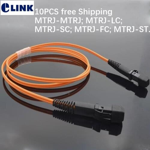 10PCS MTRJ 3M Patchcord MM MTRJ-LC MTRJ-FC MTRJ-SC MTRJ-ST fiber optic jumper 3mtr duplex 50/125 62.5/125um Free shipping ELINK