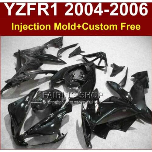 7gifts Injection ABS plastic factory fairings kits for YAMAH R1 2004 2005 2006 YZFR1 04 05 06 YZF1000 all black fairing parts