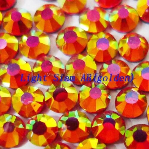 AAAA 288pcs SS10 LT.Siam AB DMC-Hotfix Rhinestones iron on Crystal FlatBack with glue Round Glass for clothing shoes decoration
