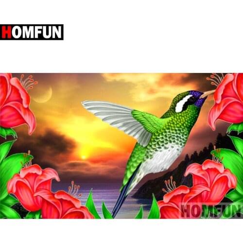 HOMFUN Full Square/Round Drill 5D DIY Diamond Painting "Birds and flowers" Embroidery Cross Stitch 5D Home Decor Gift A09249