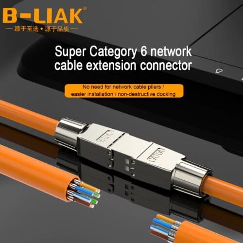 B-LIAK Cat6A Cat6 Cable Extender Junction Adapter Connection Box RJ45 Lan Cable Extension Connector Full Shielded Toolless