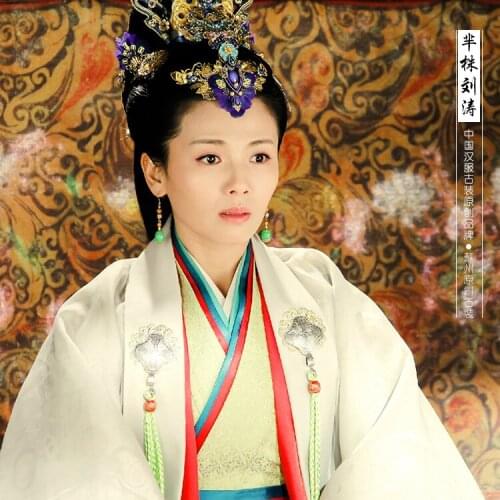 White Delicate Embroidery Mishu Liu Tao 2015 Newest TV Play Legend of Mi Yue - Ancient Qin Empress Xuan Gorgeous Stage Costume